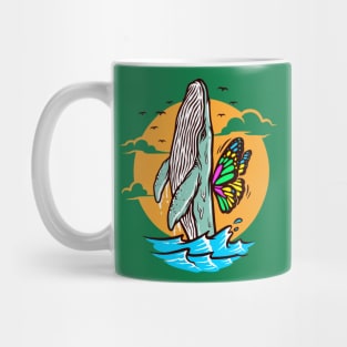 I want fly free whale Mug